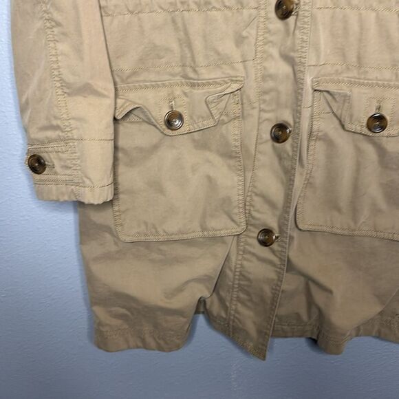 Eddie Bauer Tan Medium Weight Hooded Field Jacket Size Small Petite - Picture 7 of 11